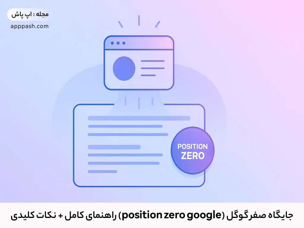 جایگاه صفر گوگل: راهنمای جامع فتح رتبه 🥇 - اپ پاش 1404 جایگاه صفر گوگل (position zero google) راهنمای کامل + نکات کلیدی